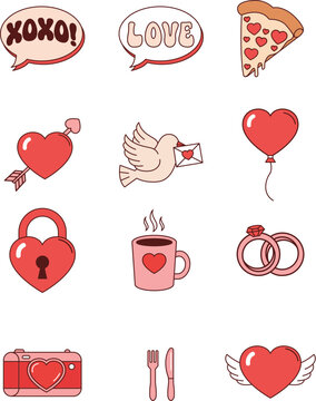 Love and Romance Doodle Icon Bundle