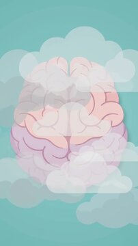 Brain Fog and Mental Fatigue, 2D Animated Medical Concept 