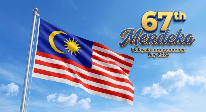 67th Merdeka Malaysia Independence Day 2024 with Flag