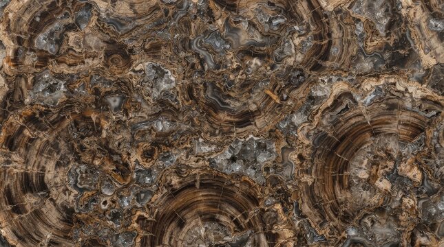 Close up of a rich brown and grey marble texture background