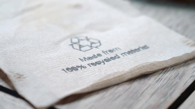 Recycled material used for cafe napkin