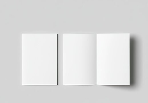 Two blank tri-fold brochures displayed flat on a plain surface