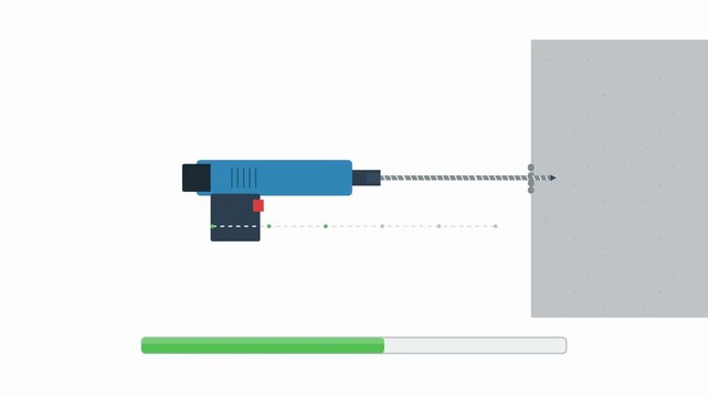 Step by Step Infographic Animation of a Power Drill Machine 60fps 4K UHD 16:9 Canvas Ratio