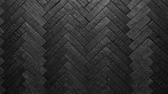 Dark burnt wood herringbone pattern background