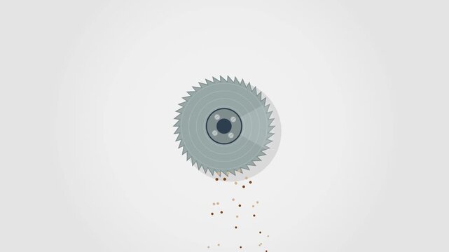 Circular Saw Blade Icon Animation Loopable 4K 60fps 16:9 Canvas for Carpentry and Woodwork Industry