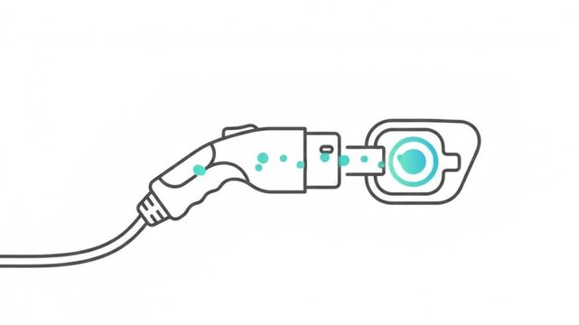 Electric Supercar Charging Connector Animated Vector Icon