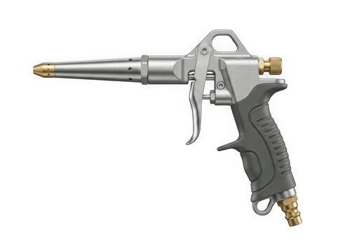 pneumatic air blow gun cleaning duster tool equipment isolated on transparent background