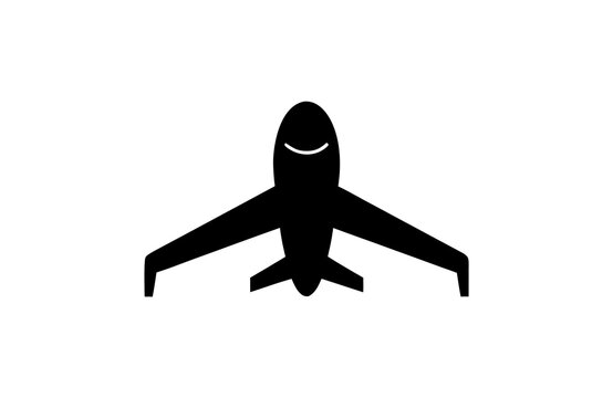Airplane black silhouette flying symbol transport aviation sign high resolution picture