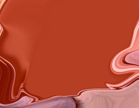 Terracotta Cosmetic Product Mockup Backdrop with Minimalist Clay Pink Fluid Marble Textures Frame