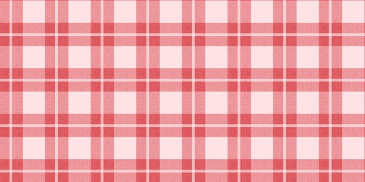 Seamless red plaid gingham pattern background. Vichy pattern for autumn or summer design. Red tartan pattern. Ideal for picnic tablecloths, fabric, or paper design.