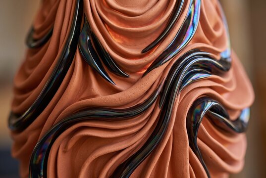 Pliegues de tela drapeada ingravida en relieve 3D con estilo moderno