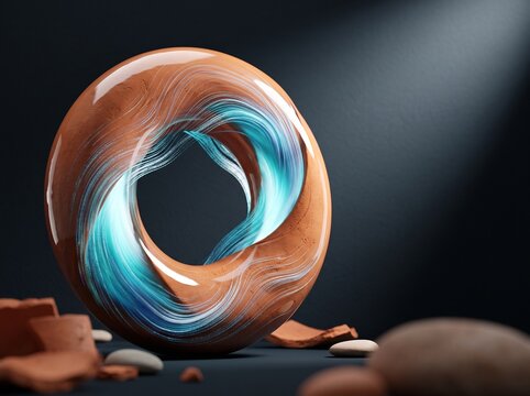 Anillo digital toroide con particulas fluidas
