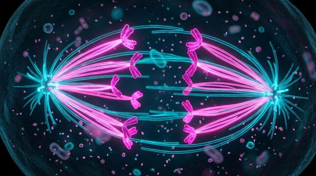 Cell Division Chromatids Separating During Anaphase