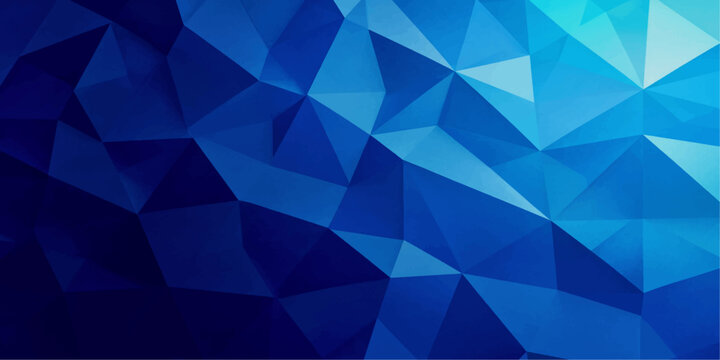 Abstract low poly geometric background with blue cyan triangular mesh vector wallpaper pattern
