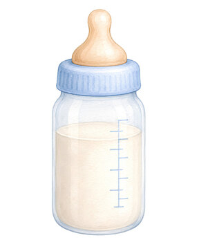 baby bottle with milk