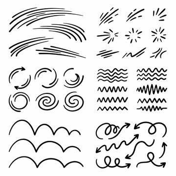 Hand Drawn Decorative Scribble Elements and Doodle Graphics for Creative Design Projects