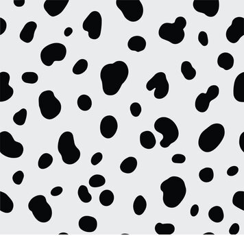 Black and white dalmatian spot pattern. Seamless black and white dalmatian spot pattern for textile use
