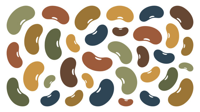 Collection of assorted kidney beans. Assorted kidney beans in various shades for food and nutrition themes
