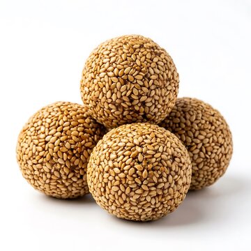 Til ke laddu sesame seed balls isolated on white background