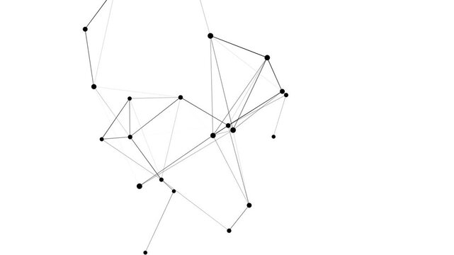 Abstract network of interconnected black dots and lines vector illustration of a abstract background