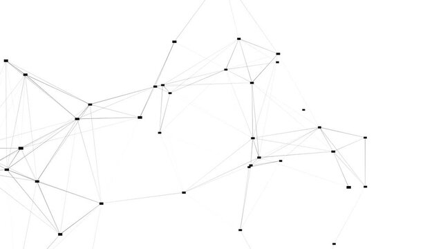 Animation of lines and dots connecting network concept. abstract vector background with bubbles