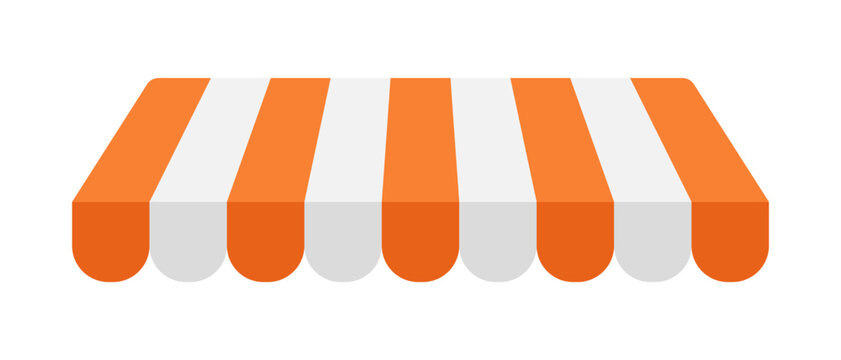 Shop awning, store front umbrella symbol, vector illustration on transparent background
