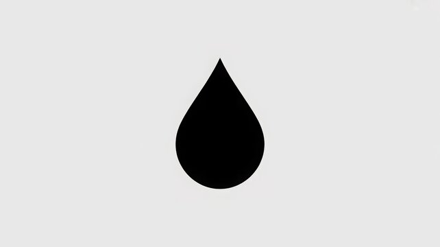 Black droplet or teardrop icon isolated on white background.