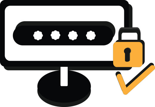 Secure Computer Password Protection Illustration for Digital Privacy and Cyber Security Authentication
