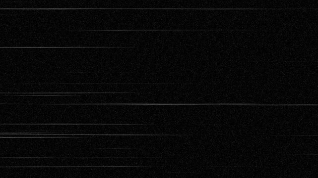 Noise, dirt, dust, scratches and grain on old damaged film surface. Old film look, tv signal with white bad interference, static noise background. Black background. 4K