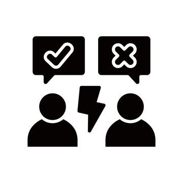 Controversy Icon Glyph Black Style