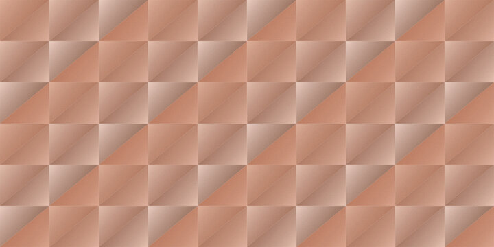 Abstract geometric pattern with copper triangles for interior decoration.