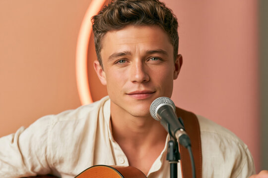Young man playing guitar