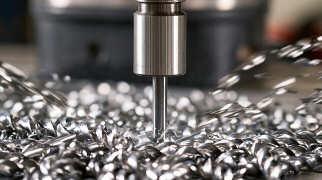 Metal milling machine cutting tool processing metal shavings