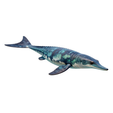 Ichthyosaur marine reptile prehistoric creature swimming with prehistoric animal
