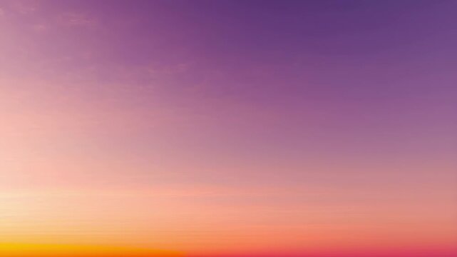 Vibrant sunset sky panorama with soft gradient colors for atmospheric background footage