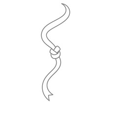 Fototapeta premium Gray line art of a ribbon tied in a knot