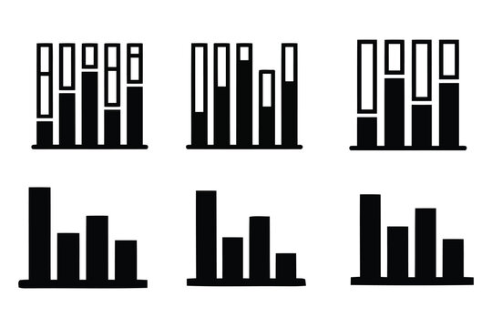 Minimal Bar Chart and Column Graph Icon Collection