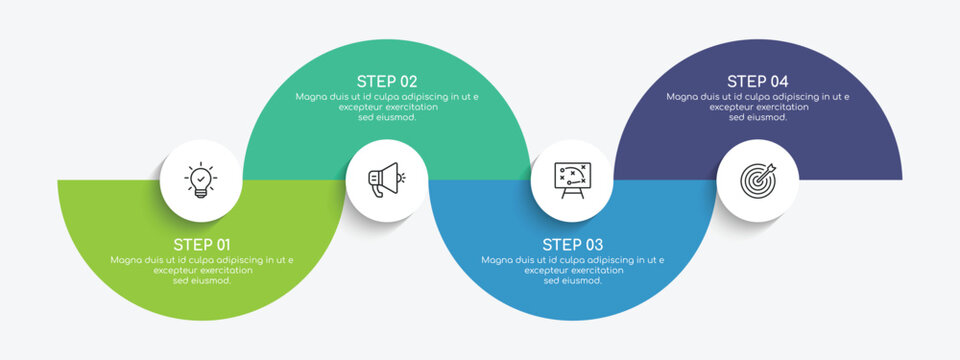 Steps business data visualization timeline process infographic template design with icons
