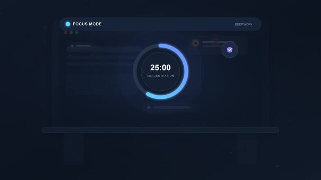 Futuristic digital dashboard with data charts and timer progress