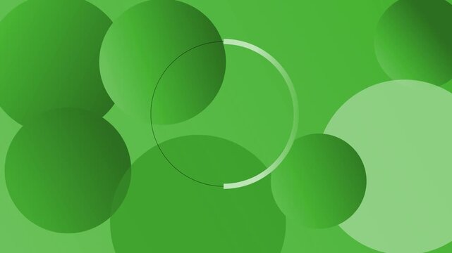 Abstract background with overlapping gradient circles and a thin loading-ring shape animation