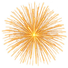 Fototapeta premium Golden Firework Burst Element with Sparkling Fire Trails Isolated on Transparent Background