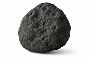 Fototapeta premium Closeup of dark grey meteorite rock with pitted