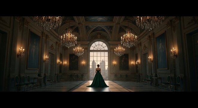 Woman ballroom gown