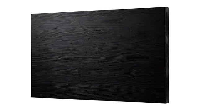 Blank modern black television screen isolated on white background.