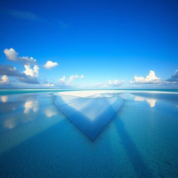 majestic sandbar exposed low tide over reef raja