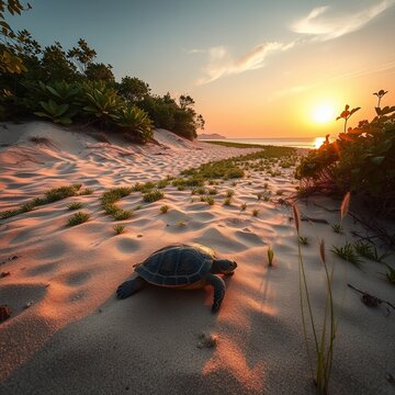 coastal sand dune system with native vegetation thailands