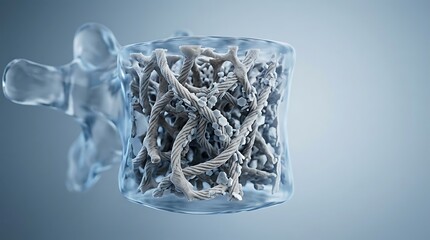 Fototapeta premium Microscopic view of osteoporosis inside human vertebra bone
