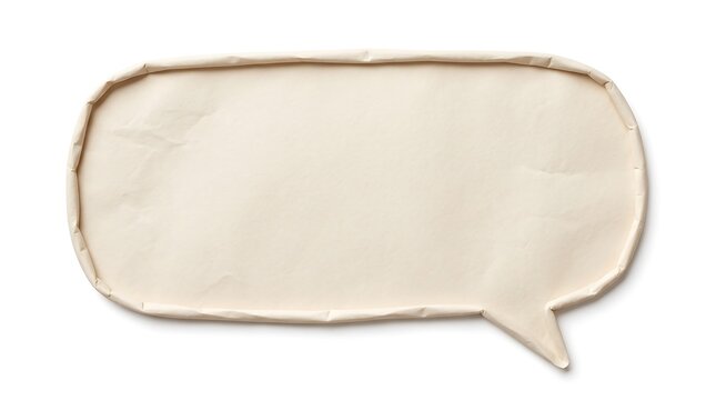 Blank paper speech bubble with torn edges isolated on a white background