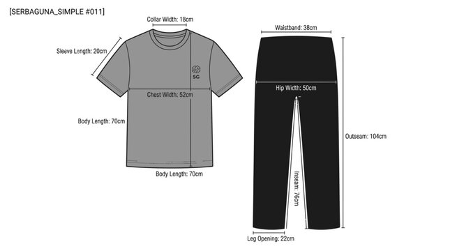 Technical Apparel Size Chart Template