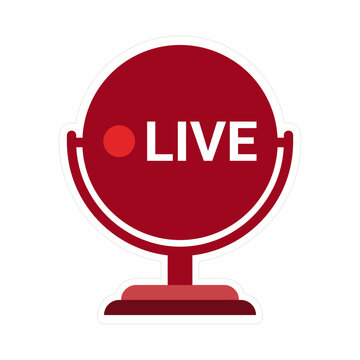 This eye-catching graphic features a globe with a live broadcast notification, representing global communication, technology engagement, and real-time information sharing worldwide.